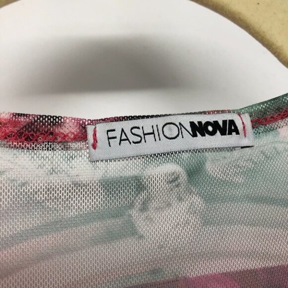 Fashion Nova Serenade me pink sheer crop top drawstring sides Small angels - Picture 6 of 16